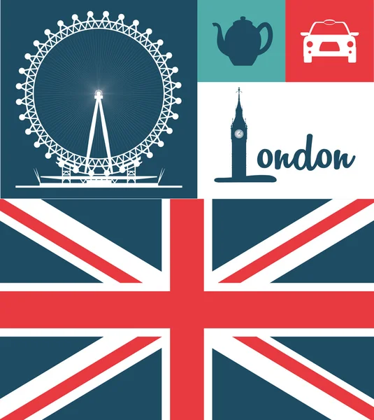 Londres icono de diseño — Vector de stock