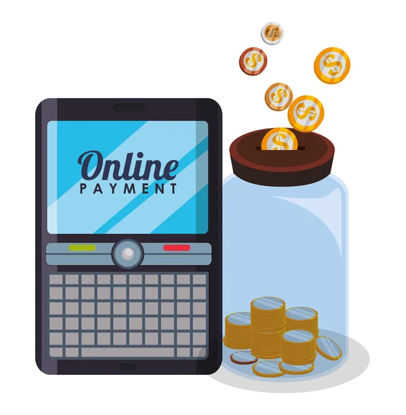 Banca del denaro e pagamento online — Vettoriale Stock