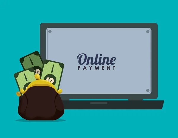 Money bank en online payment — Stockvector