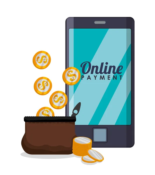 Money bank en online payment — Stockvector