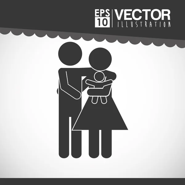 Diseño de icono familiar — Vector de stock