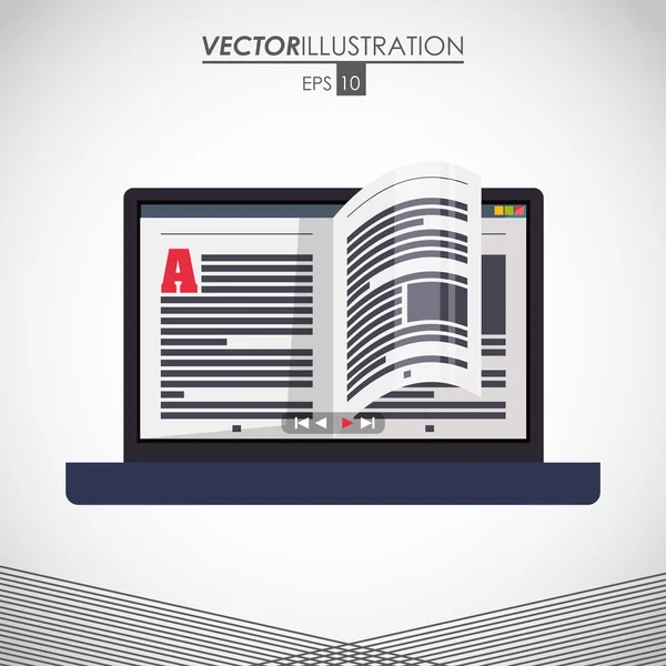 Diseño de icono de libro electrónico — Archivo Imágenes Vectoriales