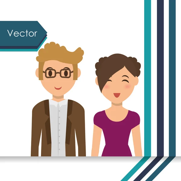 Desain ikon pasangan - Stok Vektor