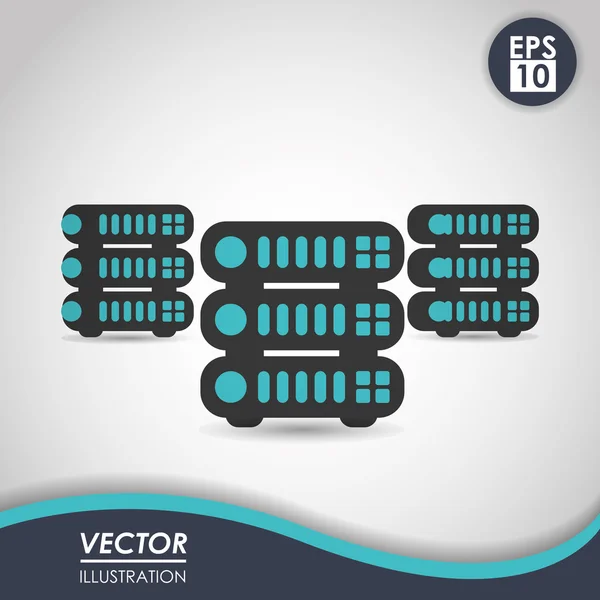 Desain pusat data - Stok Vektor