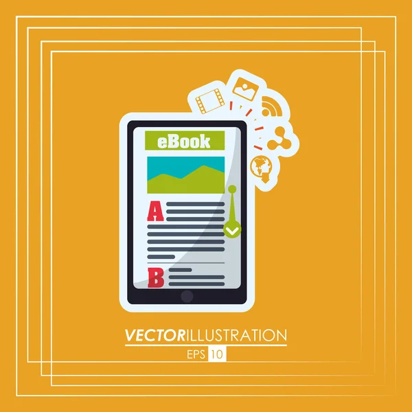 EBook icon design — Stock Vector