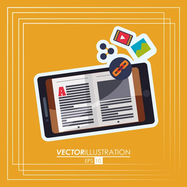 Diseño de icono de libro electrónico — Vector de stock