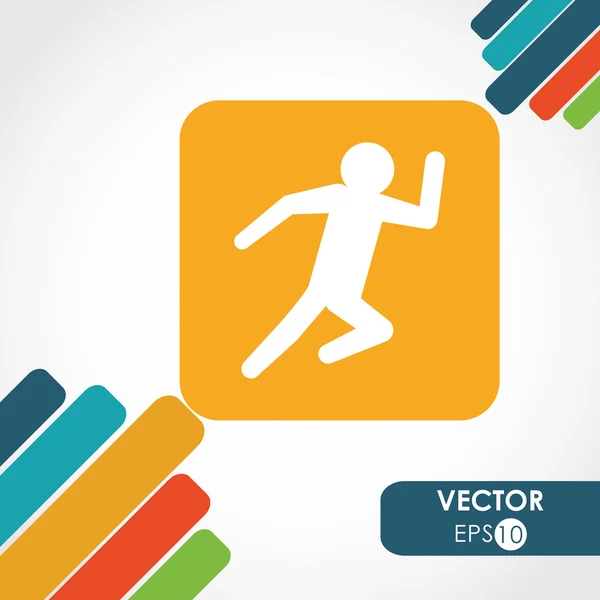 Running person icon design — Stock Vector