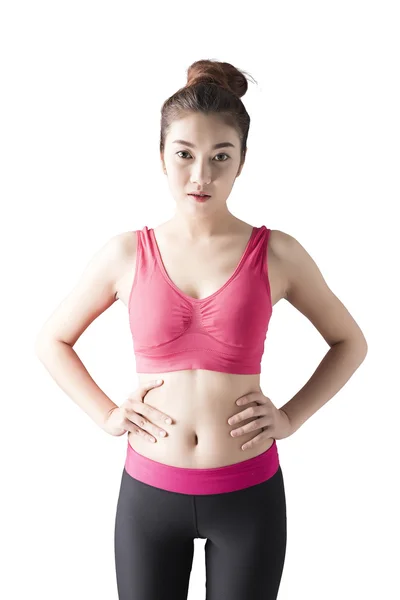 Asiatische junge Frau mit Exercise Suite — Stockfoto