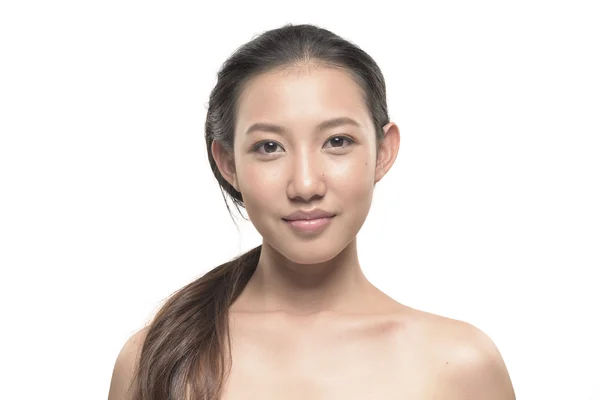 Mujer asiática sobre fondo blanco — Foto de Stock