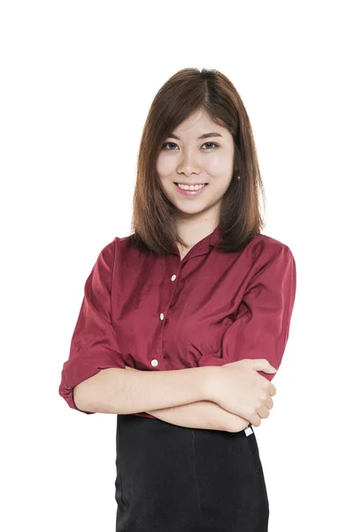 Asian Woman White Background — Stock Photo, Image