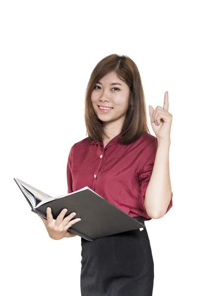 Mujer Asiática Sobre Fondo Blanco — Foto de Stock