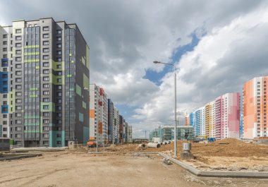 Moskova'da inşaat yeni binalar.