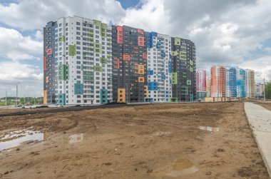 Moskova'da inşaat yeni binalar.