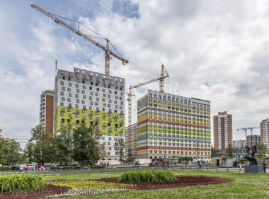 Moskova'da inşaat yeni binalar.