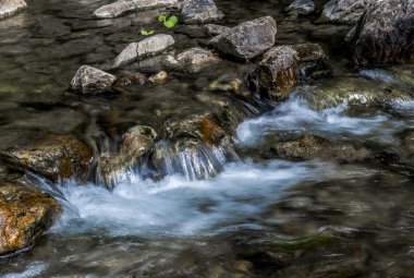 Ural dağlarında dağ nehir.