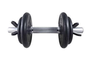 Kauçuk disklerle desenli halter.