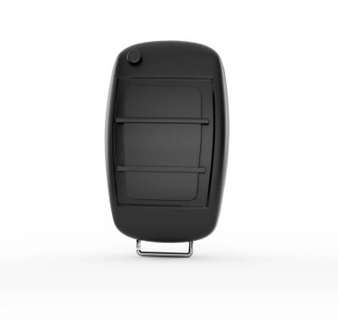 Araç anahtarının beyaz üzerine 3d çizimi