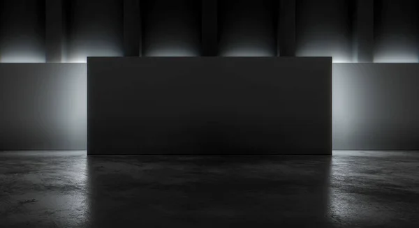 Порожня Сучасна Галерея Внутрішньої Бетонної Підлоги Чистою Декоративною Стіною Концепція — стокове фото