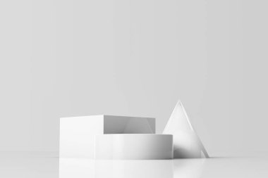 Soyut Beyaz Asgari Özgeçmiş. Temel geometrik 3D Hazırlama