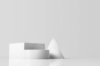 Soyut Beyaz Asgari Özgeçmiş. Temel geometrik 3D Hazırlama