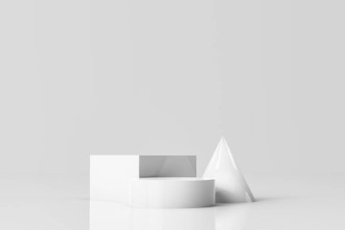 Soyut Beyaz Asgari Özgeçmiş. Temel geometrik 3D Hazırlama