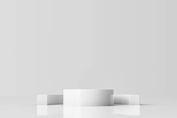 Abstract Witte Minimale Achtergrond Basis Geometrische Render — Stockfoto