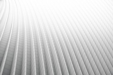 Soyut 3d Eğri Arkaplan satırlı. Dairesel Şekiller Modern Minimalist Tasarım. Beyaz pürüzsüz geometrik. 3d Hazırlama