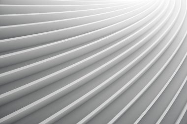 Soyut 3d Eğri Arkaplan. Dairesel Şekiller Modern Minimalist Tasarım. Beyaz pürüzsüz geometrik. 3d Hazırlama