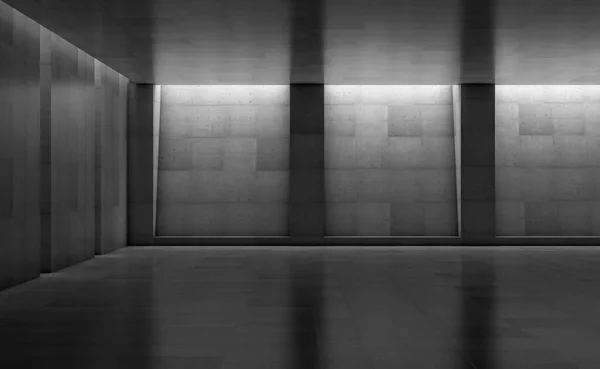 Showroom Concreto Abstrato Com Colunas Design Geométrico Moderno Piso Cinza — Fotografia de Stock