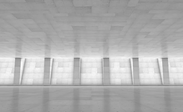 Abstrakt Betong Showroom Med Pelare Modern Geometrisk Design Vit Golv — Stockfoto