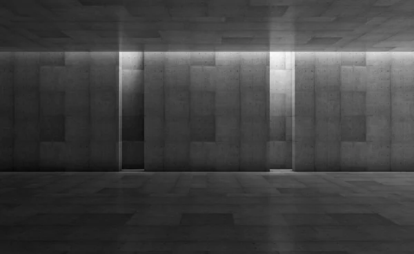 Abstrakt Utstillingsrom Betong Med Søyler Moderne Geometrisk Design Grå Gulv – stockfoto