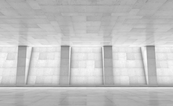 Abstrakter Betonshowroom Mit Säulen Modernes Geometrisches Design Weißer Boden Und — Stockfoto
