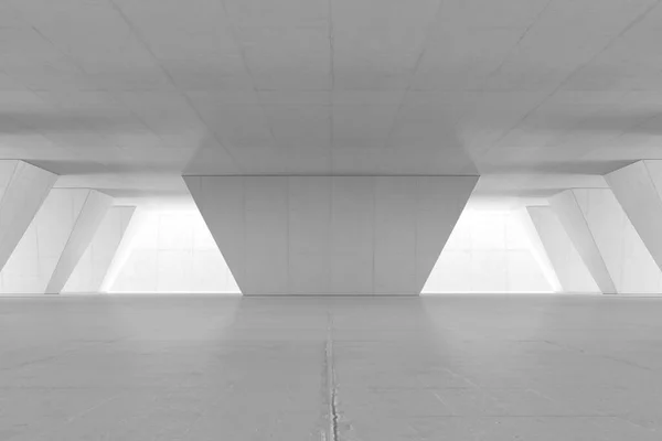 Abstrakter Leerer Raum Mit Weißer Wand Moderner Leerer Showroom Mit — Stockfoto