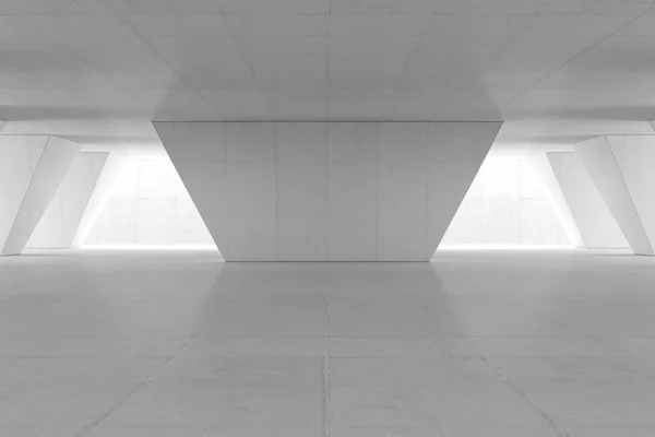 Streszczenie Pusta Przestrzeń Białą Ścianą Nowoczesny Pusty Salon Podłogą Koncepcja — Zdjęcie stockowe