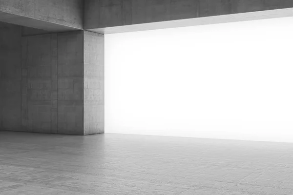 Lege Abstracte Betonnen Kamer Met Poort Gloeiend Licht Interieur Concept — Stockfoto