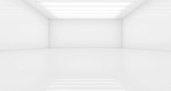 Zeitgenössisches Zukunftskonzept Hintergrund Leere Futuristische Saubere Weiße Box Innenraum Mit — Stockfoto