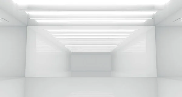 Contemporary Future Concept Background Empty Futuristic Clean White Box Interior — Stock Photo, Image
