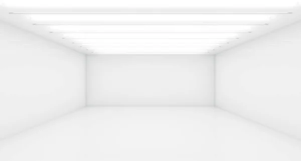 Contemporary Future Concept Background Empty Futuristic Clean White Box Interior — Stock Photo, Image