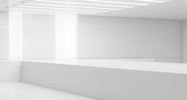 Interior Branco Vazio Pódio Moda Passarela Passarela Plataforma Pedestal Elegância — Fotografia de Stock