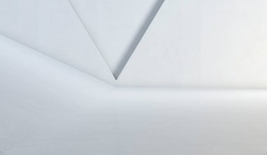 Çerçevesinde üçgen köşe olan çok az beyaz arkaplan. 3B Resim Hazırlama.