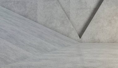 Çerçevesinde üçgen köşe olan çok az beton arkaplan. 3B Resim Hazırlama.