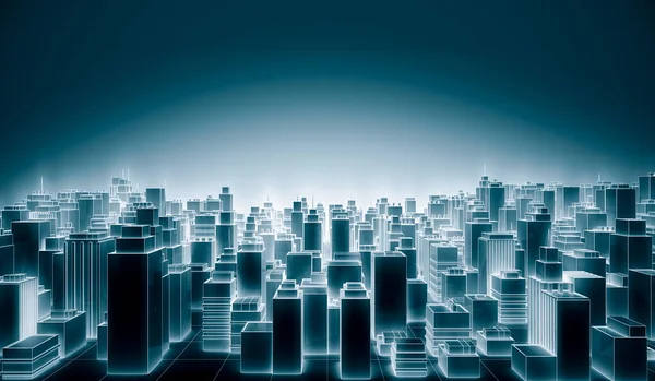 Absztrakt Futurisztikus Városi Táj Neon Világító Világos Fehér Szín Kék — Stock Fotó