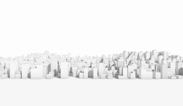 Fondo Paisaje Urbano Blanco Muchos Edificios Ilustración Representación — Foto de Stock