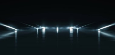 Şebeke çizgisi arkaplanlı zarif fütürist ışık ve yansıma. 3B görüntüleme.