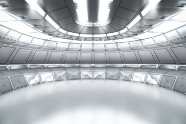 Modern Gelecek Teknolojisi Bilim-Kurgu iç konsepti. 3d oluşturma