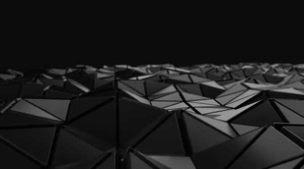 Κομψότητα Μαύρο Τριγωνικό Αφηρημένο Φόντο Γυαλιστερή Επιφάνεια Απόδοση — Φωτογραφία Αρχείου