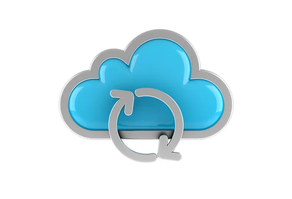 Cloud Computing Internet Symbol Koncept Ikonou Aktualizace Bílém Pozadí Vykreslování — Stock fotografie