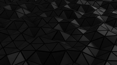 Zarif siyah üçgen soyut arka plan, parlaklık yüzeyi. 3d Hazırlama