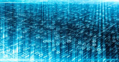 Fütürist teknoloji dijital mavi çizgiler ve ışık. Soyut gelecek bilgi arkaplanı. Modern konsept.