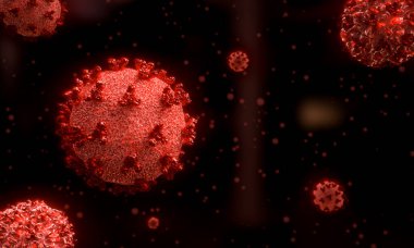 Virüs hücreleri, salgın riski taşıyan bir hastalık hücresi olarak grip salgını vakaları olarak bilinirler. 3 Boyutlu Hazırlama.